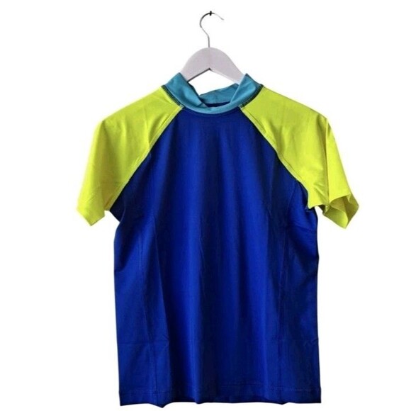 Lands' End Boys Size XL14-16(H) Rash Guard Swim Shirt Short Sleeve NwT - Picture 2 of 7